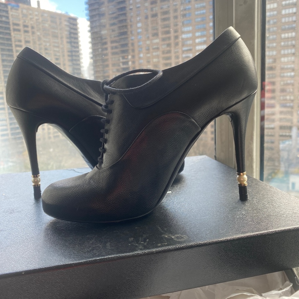 Chanel lace up calf skin